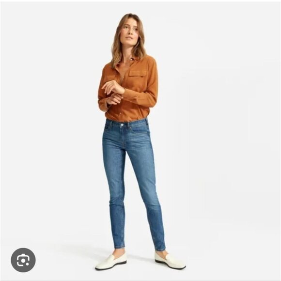 NWT EVERLANE | mid rise skinny jeans ankle blue sz 25 - Picture 1 of 5